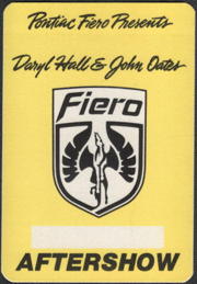 ##MUSICBP0243  - 1985 Hall & Oates OTTO cloth AfterShow Backstage Pass - Pontiac Fiero