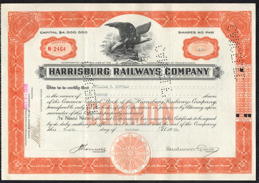 #ZZStock109 - Stock Certificate from the Harrisburg Railways Company