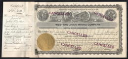#ZZStock110 - Western Union Mining Company Stock Certificate