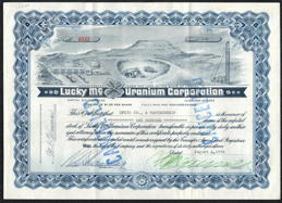 #ZZStock111 - Lucky Mc Uranium Corporation Stock Certificate