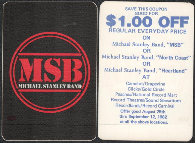 ##MUSICBP0282  - Michael Stanley Band OTTO Backstage Pass