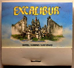 #TOB1MATCHES124 - Full Unused Pack of Las Vegas Excalibur Casino Matches