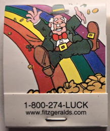 #TOB1MATCHES129 - Full Unused Pack of  Fitzgerald's Casino Matches - Defunct Vegas Casino