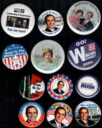#PL434 - Group of 12 Different George W. Bush Political Buttons
