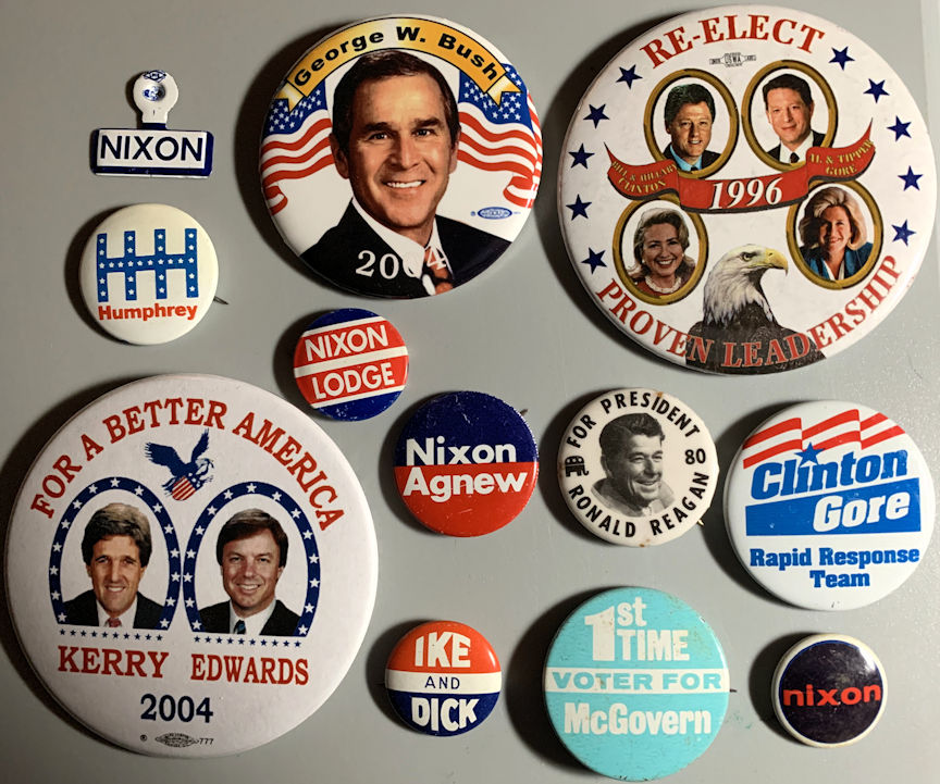 #PL343.1 - Group of 12 Different Presidential Election Pinbacks