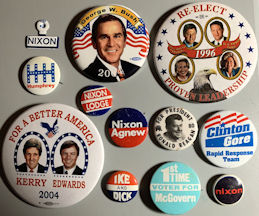 #PL343.1 - Group of 12 Different Presidential Election Pinbacks