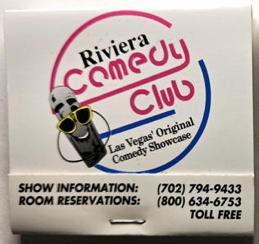 #TOB1MATCHES132 - Full Unused Pack of  Riviera Comedy Club Matches - from Defunct Vegas Casino