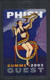 ##MUSICBP0448 - PHISH 2003 Laminated OTTO Guest Backstage Pass from the Summer 2003 Tour - Girl with Snake