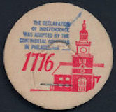 #DC158 - Uncommon Commemorative 1776 Signing of the Declaration of Independence Milk Bottle Cap