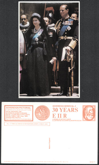 #PL419.09 - Royal Family Sovereign Series No.2 Postcard - Queen Elizabeth and Prince Philip's Audience with the Pope