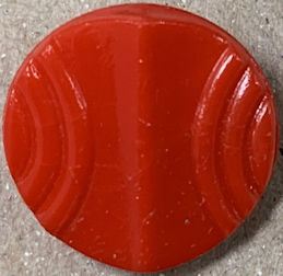 #BEADS0008 - Group of 10 Czechoslovakian Glass Buttons - Red 13mm Deco Design