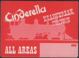 ##MUSICBP1919 - Cinderella OTTO Cloth All Areas Backstage Pass from the 1991 Heartbreak Station Tour