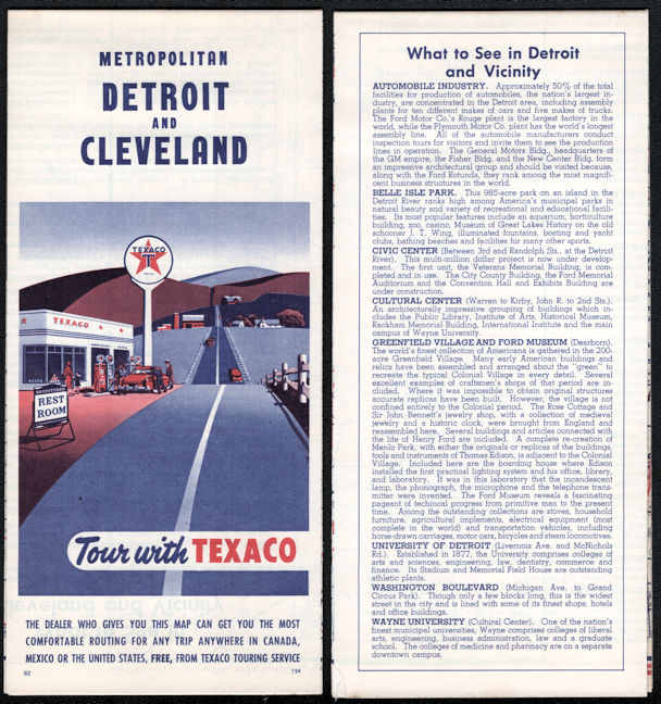 #BGTransport177 - 1954 Tour with Texaco Detroit Cleveland Road Map