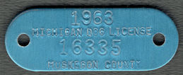 #MISCELLANEOUS377 - Blue 1963 Michigan Metal Do...