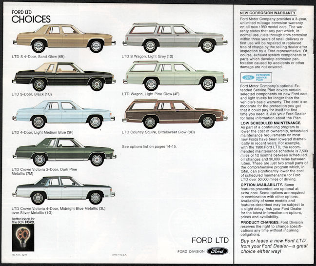 #BGTransport178 - Dealer Showroom Brochure Catalog for All 1980 Ford LTD Models