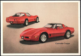 #BDTransport525 - 1981 Chevrolet Corvette Coupe Dealer Postcard