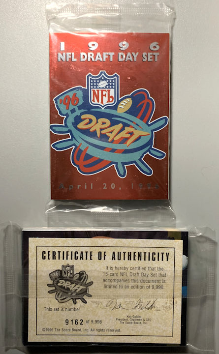 #BA150 - Rare Factory Sealed Limited Edition Card Set with Official Certificate - 1996 NFL Draft Day