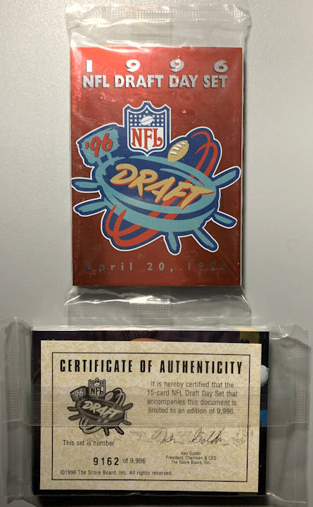 #BHSports150 - Rare Factory Sealed Limited Edition Card Set with Official Certificate - 1996 NFL Draft Day