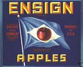 #ZLC015 - Ensign Apples Crate Label - Blue