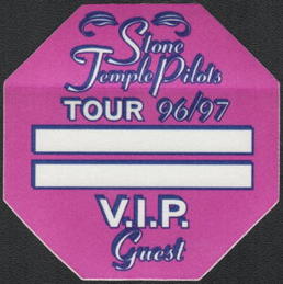 ##MUSICBP1922  - Octagonal Stone Temple Pilots 1996/97 Tour OTTO VIP Backstage Pass