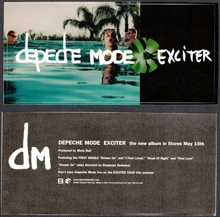 ##MUSICBQ0211 - Scarce Depeche Mode Sticker Advertising the Release of the Exciter Album in 2001