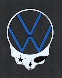 ##MUSICGD2081 - VW (Volkswagen) symbol in Skull Grateful Dead Tour Sticker/Decal
