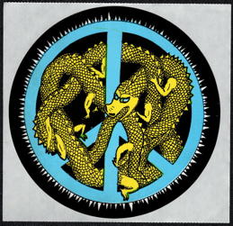 ##MUSICGD2203 - Grateful Dead Tour Sticker/Decal Featuring a Coiled Dragon in a Peace Symbol