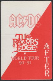 ##MUSICBP2257 - AC/DC OTTO Cloth After Show Backstage Pass from the 1991 Razors Edge Tour