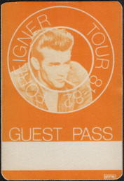 ##MUSICBP2270 1981-82 Foreigner James Dean OTTO Backstage Guest Pass