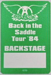 ##MUSICBP2282  - 1984 Aerosmith OTTO Backstage Pass  - Back in the Saddle Tour