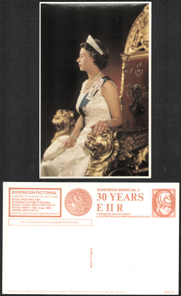 #PL419.10 - Royal Family Sovereign Series No.2 Postcard - Queen Elizabeth Portrait