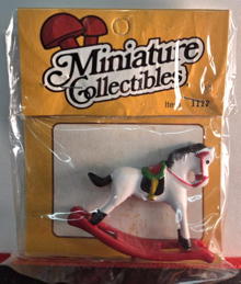 #HH249 - Miniature Rocking Horse in Original Packaging - White Horse Version
