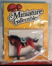 #HH251 - Miniature Rocking Horse in Original Packaging - Red Horse Version