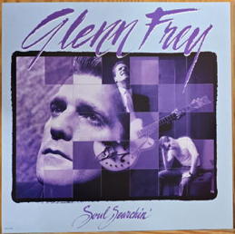 ##MUSICBQ0263 - Two-Sided Glenn Frey (Eagles) Record Store Sign - 1988 Soul Searchin' Album