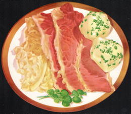 #SIGN278 - Diecut Diner Sign of a Large Tray of Corned Beef