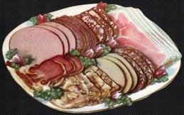 #SIGN279 - Diecut Diner Sign of a Large Tray of Lunch Meat