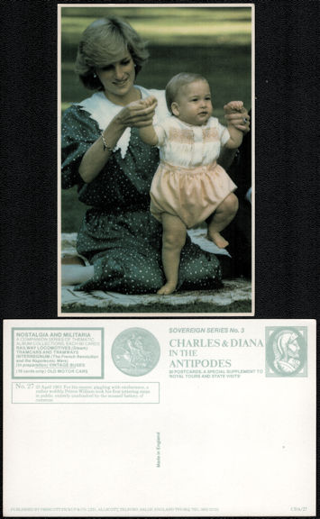 #PL419.06 - Charles & Diana in the Antipodes Postcard - Williams First Steps