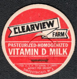 #DC302 - Clearview Farm Milk Bottle Cap - Swedesboro, NJ