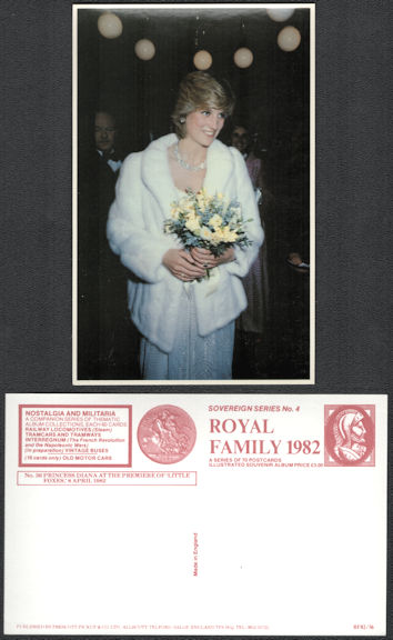#PL419.11 - Royal Family Sovereign Series No.4 Postcard - Princess Diana at Little Foxes Premier