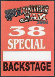 ##MUSICBP1296 - 38 Special OTTO Cloth Backstage Pass from the 2001 Charlie Daniels Band Volunteer Jam