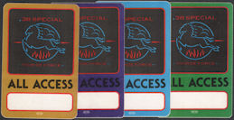 ##MUSICBP0088  - Group of 4 Different Colored 38 Special 1984 Tour De Force OTTO All Access Backstage Passes