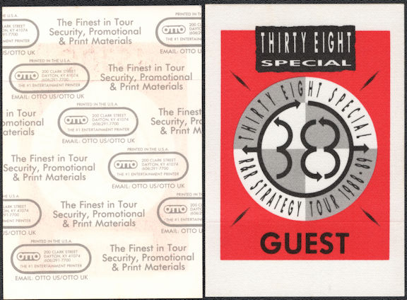 ##MUSICBP0859 - 38 Special Cloth Guest Backstage Pass from the 1988/89 R & R Strategy Tour