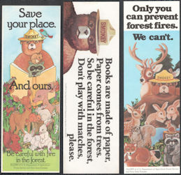 #CH288 - Group of 3 Different Smokey the Bear Bookmarks