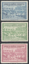 #UPaper017 - Group of 3 Different 1940 St Moritz Olympic Stamps