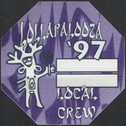 ##MUSICBP0412 - 1997 Lollapalooza OTTO Cloth Local Crew Backstage Pass - Devo, Korn, Beck, Snoop Dog