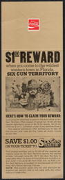 #CC437 - Coca-Cola Bottle Hanger/Coupon from the defunct Six Gun Territory Theme Park