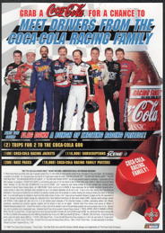 #CC442 - Coca-Cola Race Car Drivers Window Cling