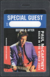 ##MUSICBP0462  - 2003 Paul McCartney Laminated OTTO Special Guest Backstage Pass from the Back in the World Tour