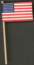 #SIGN102 - 48 Star Paper Flag on a Wooden Stick