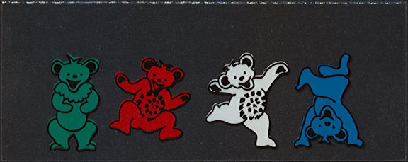##MUSICGD2005 - Grateful Dead Car Window Tour Sticker/Decal - Four Dancing Grateful Dead Bears